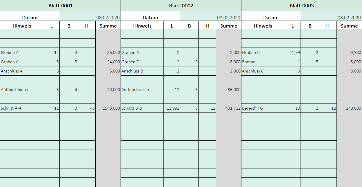 Excel-Aufmaß für GAEB-Online 2025: Einfaches Aufmaß