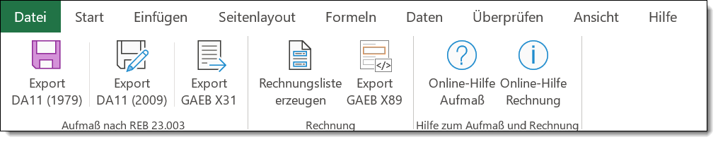 Excel-Aufmaß für GAEB-Online 2025: Rechnung aus GAEB-Aufmaß