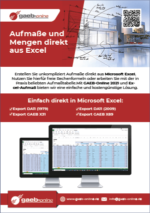 GAEB-Online 2023 PDF Flyer Excel-Aufmaß laden
