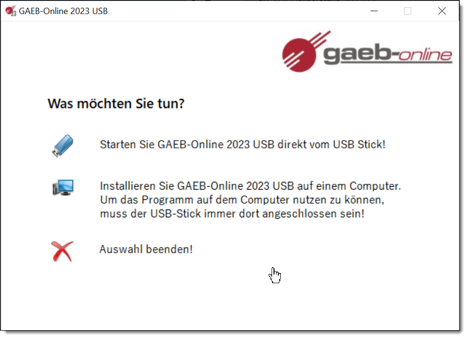 GAEB-Online 2023 USB - Mit oder ohne Installtion