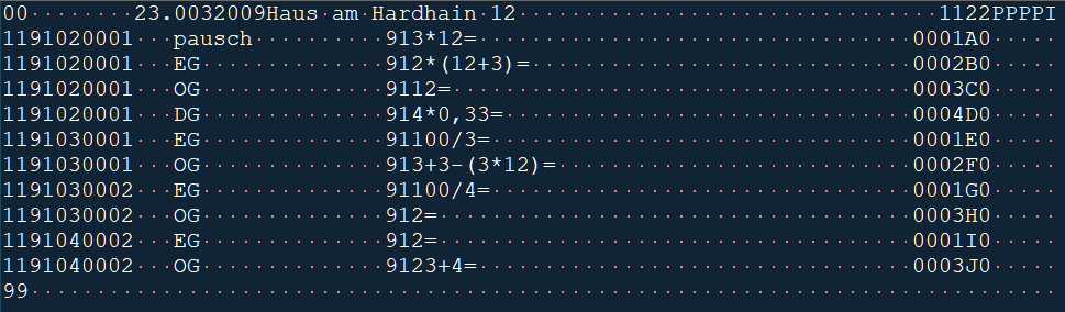 Beispiel einer DA11-Datei im Texteditor