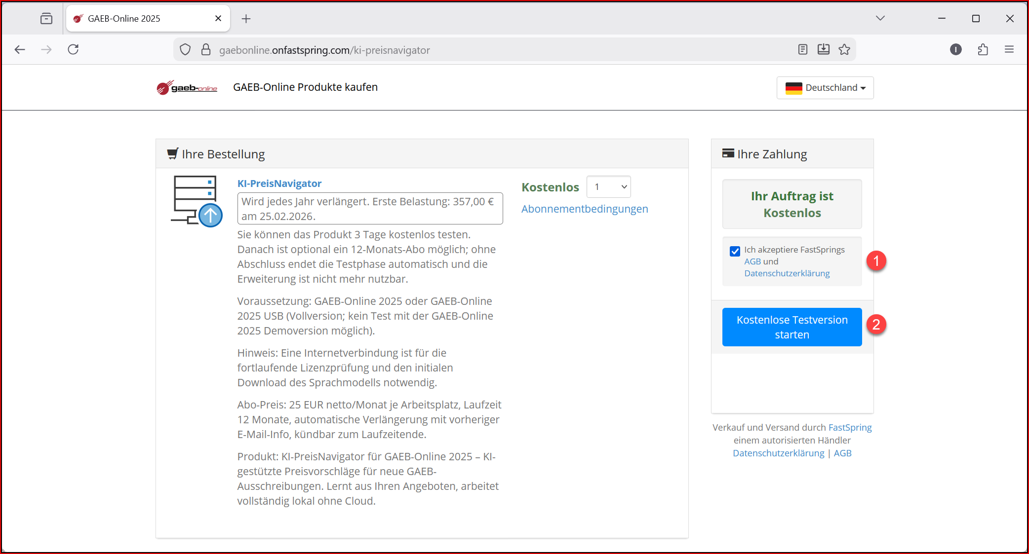 KI-PreisNavigator Test Schritt 2