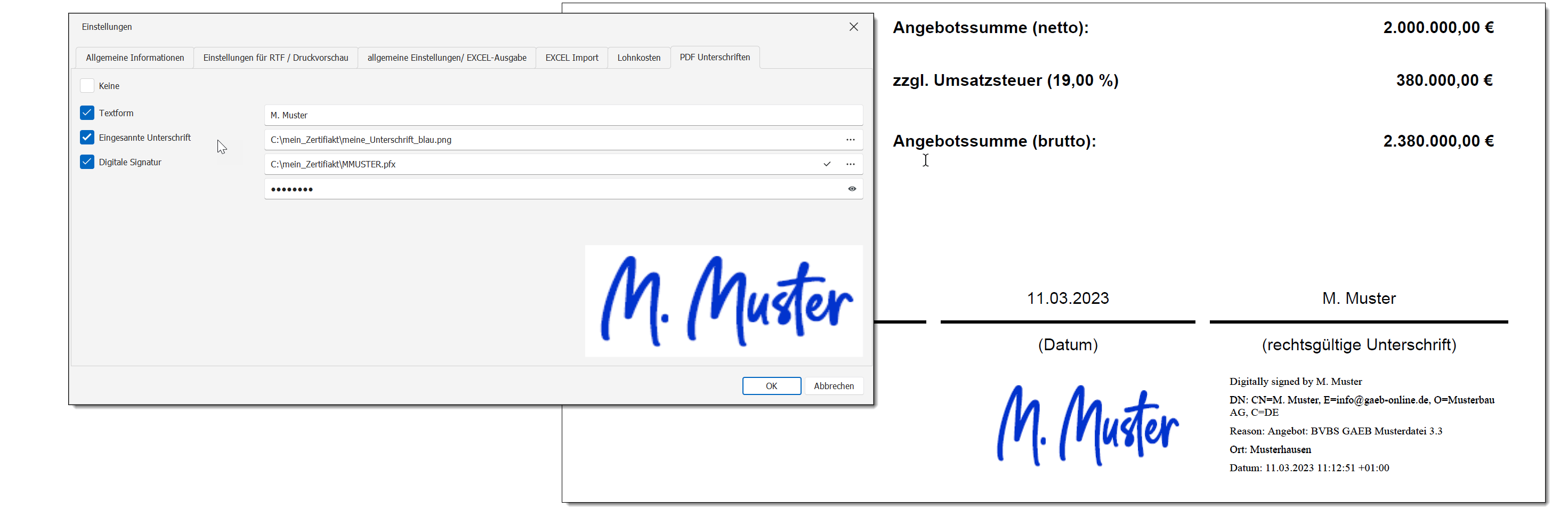 Angebote elektronisch signieren