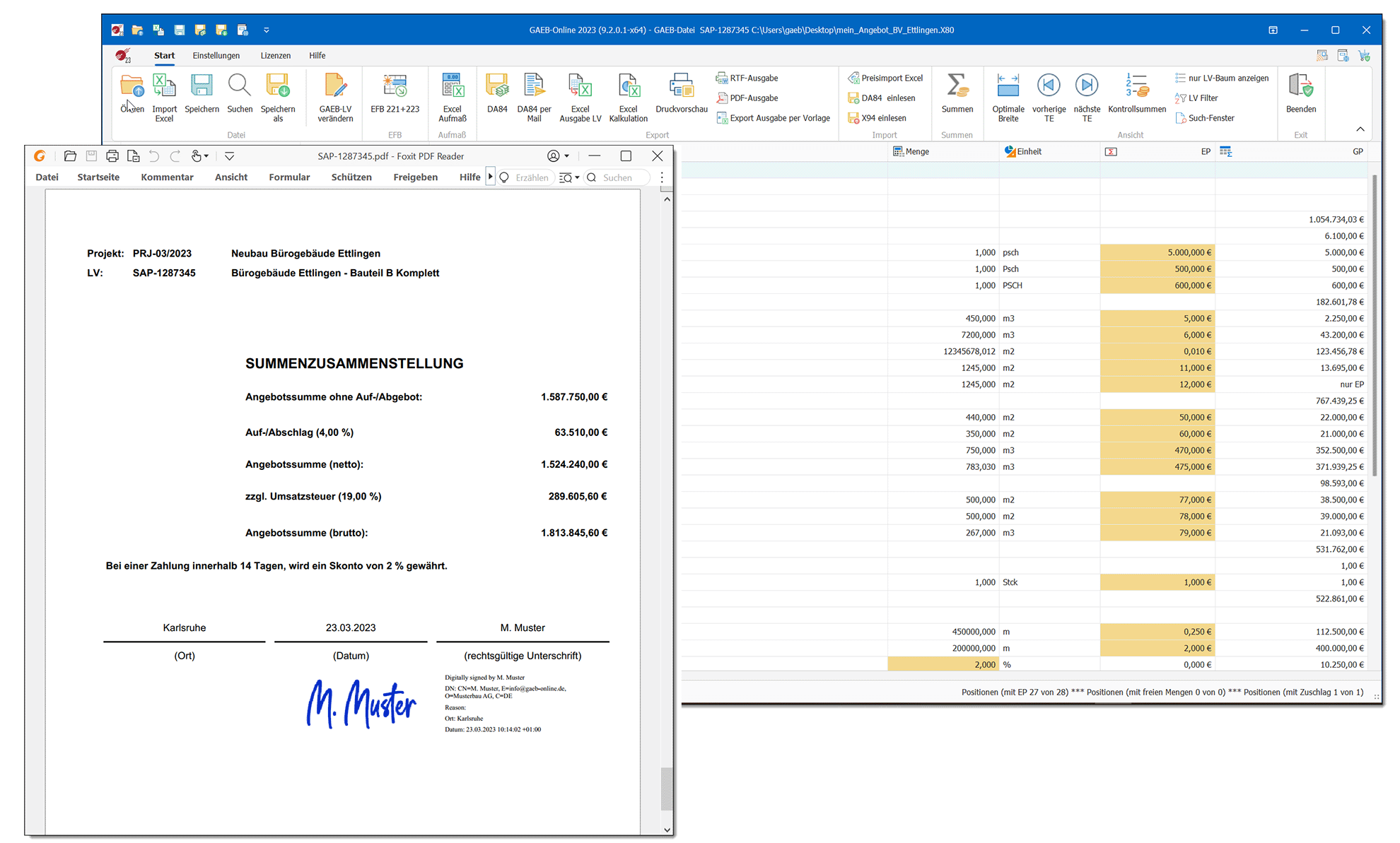 Angebote elektronisch signieren